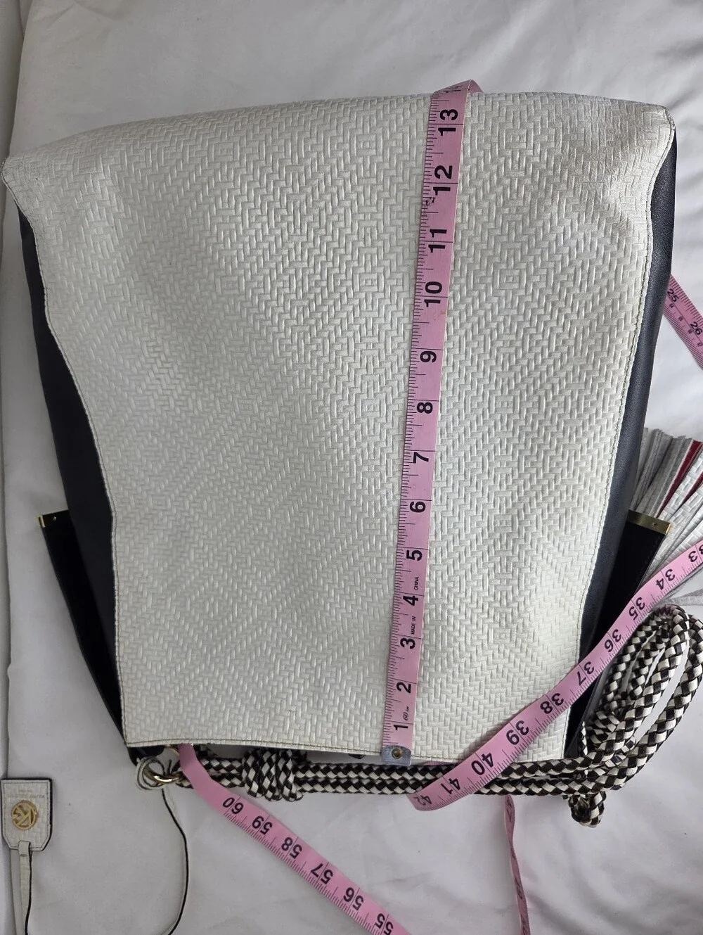 Kurt Geiger Penelope Hobo London Colorblock Black/White Braided Shoulder Strap